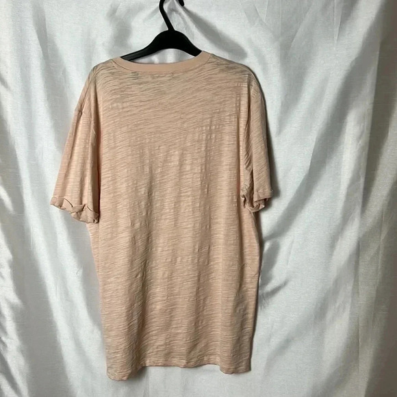 Jack & Jones.T shirt,men XL textured light peach  short sleeve, rolled up cuff - Picture 7 of 13